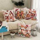 Axyaa Gingerbread Train Pillowcase - Festive Home Sofa Decor