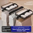 Axyaa Telescopic Pants Rack: Damping Clothes Hanging, Wardrobe Slide Rails, Aluminum Alloy.