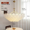 Axyaa Nordic Luxury Glass Shell Chandelier | Modern LED Pendant Light Fixture for Home Decor