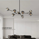 Axyaa Gray LED Lava Glass Chandelier Nordic Design Pendant Light