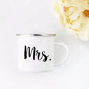 Axyaa His and Hers Lovers Camp Cup Enamel Mug Gift for Couples