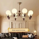 Axyaa Wabi Sabi Wood Chandelier: Elegant Nickel LED Pendant Light for European Home Decor