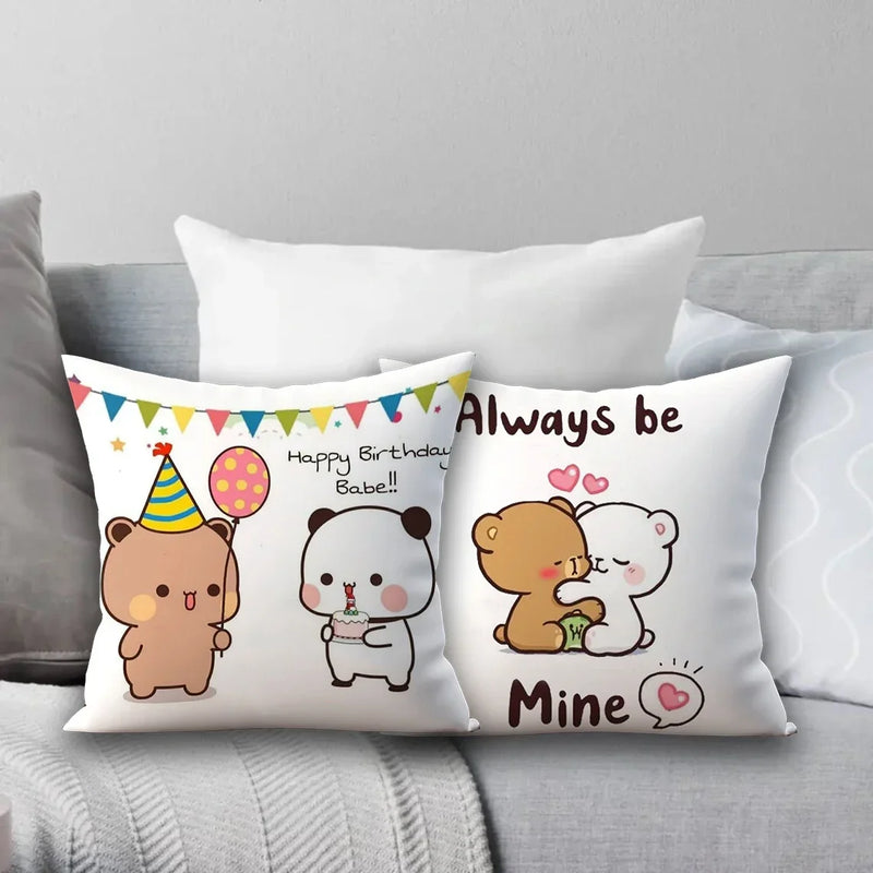Axyaa 45x45 Cushion Cover, Cute Square Pillowcase, Birthday Wedding Gift