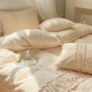 Axyaa Winter Rabbit Fleece Bedding Set: King Size Luxury Duvet Cover with Sheets