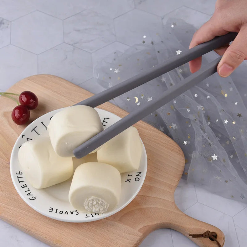 Axyaa Silicone Tongs: Non-Slip Long Handle Cooking Clip for Home Kitchen