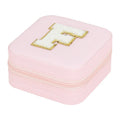 Axyaa Sequin Letter Jewelry Box with Mirror - Cute Portable Organizer Gift