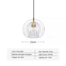 Axyaa Glass Ball Pendant Lamp for Restaurant, Bar, Bedroom - LED Hanging Light