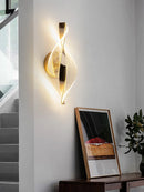 Axyaa Modern Acrylic Gold/Black LED Wall Sconce for Home Decor & Interior Lighting.