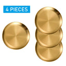 Axyaa Stainless Steel Round Shallow Tray Plate Set for Camping BBQ Picnics