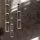 Axyaa Glass LED Pendant Light - Modern Transparent Luminaires for Indoor Living and Dining Room