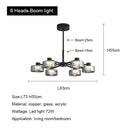 Axyaa Minimalist Glass LED Chandelier for Living Room, Restaurant, Kitchen, Bedroom - Dimmable Lighting