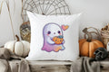 Cute Ghost Pumpkin Halloween Pillow Cover by Axyaa - Sofa Bedroom Car Decor
