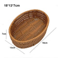 Axyaa Rattan Wicker Serving Baskets - 10 Styles for Bread, Fruit, Vegetables Basket in Khaki