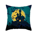 Axyaa Halloween Skull Cat Pumpkin Bat Castle Pillowcase 45x45cm