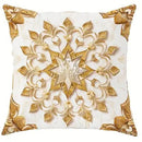 Axyaa Golden Ornate Pattern Cushion Cover for Sofa, Bedroom, Car