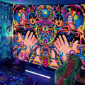 Axyaa UV Mushroom Fractal Tapestry - Psychedelic Wall Art for Bedroom, Dorm Room