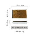 Axyaa Gold-Plated Ceramic Sushi Plate | Premium Tableware for Steak, BBQ, and More