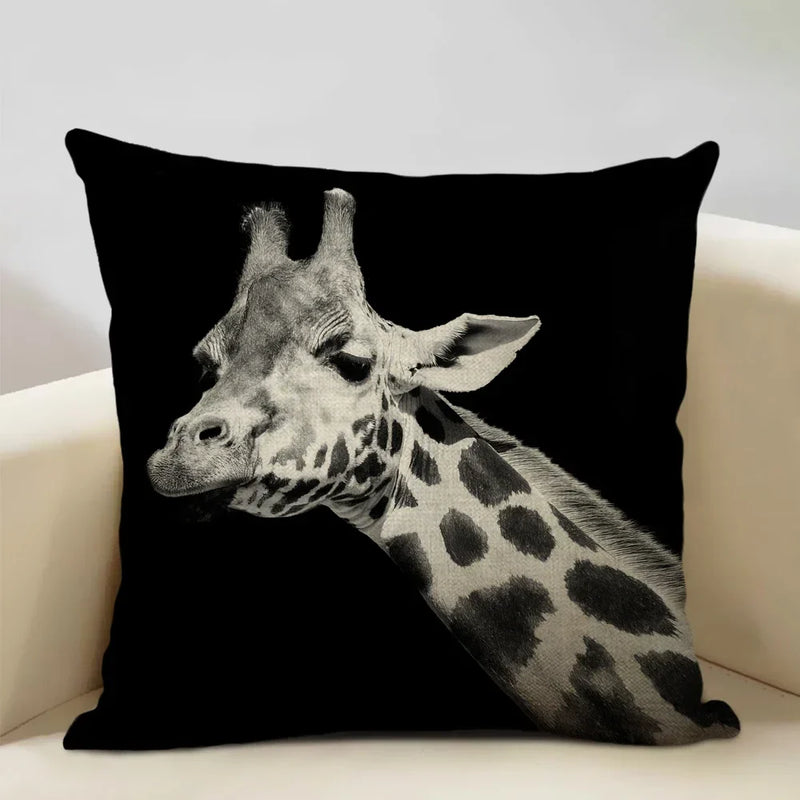 Axyaa Animal Pattern Cushion Cover Trio: Lion, Tiger, Bear Home Sofa Decor Kids Gift