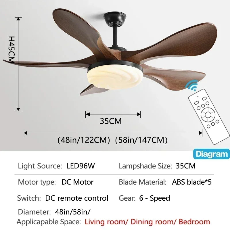 Axyaa 48-Inch Ceiling Fan with Remote Control and LED Light, Strong Winds, Mute Operation