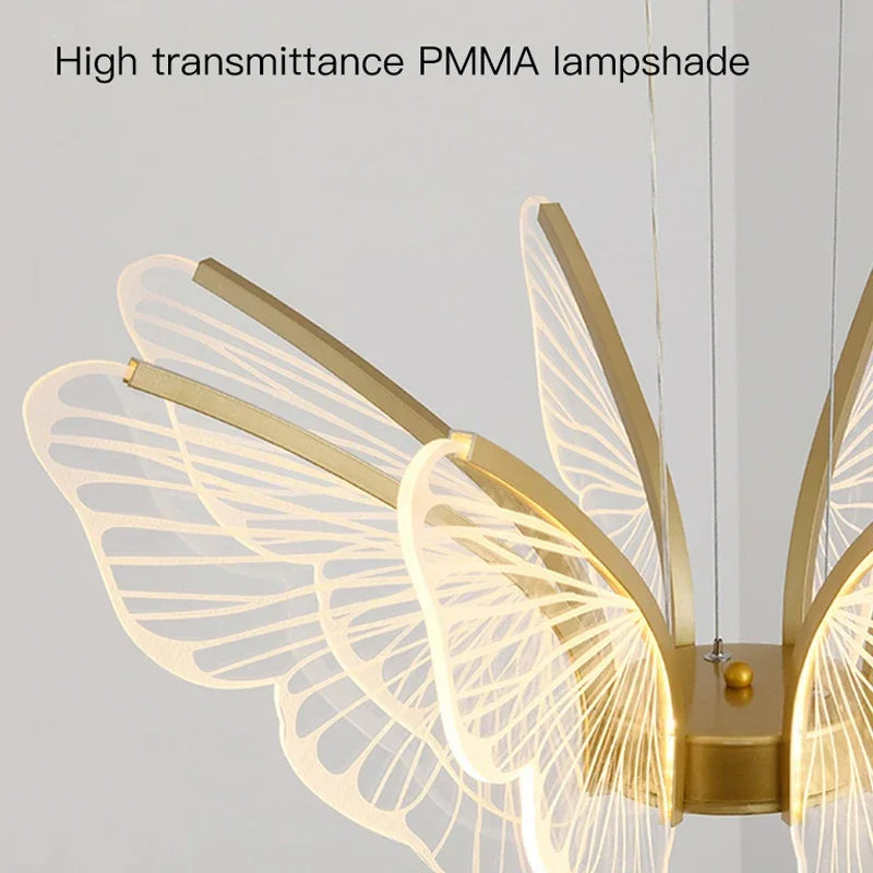 Modern LED Butterfly Chandelier by Axyaa - Elegant Lighting Fixture for Home Decor