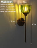 Axyaa Floral Glass Wall Sconce: LED Bedroom/Living Room Lamp