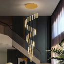 Axyaa Crystal Chandelier Stair Pendant Living Room Lighting Interior Pendant Lights