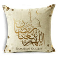 Axyaa Ramadan Theme Linen Pillow Cover in 40cm/45cm and 50cm Square Size