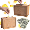 Axyaa Wooden Piggy Bank with Money Goals Counter for Kids and Adults