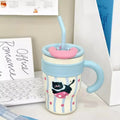 Axyaa Cute Thermos Water Bottle Insulated Stainless Steel Tumbler with Straw