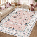 Axyaa Bohemian Style Vintage Living Room Carpet - Large Non-slip Area Rug