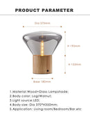 Nordic Glass Table Lamp Floor Wood Lights Modern Luminaires Soft Living Room Axyaa habitat