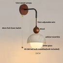 Axyaa White Glass LED Wall Light - Modern Nordic Bedroom Sconce
