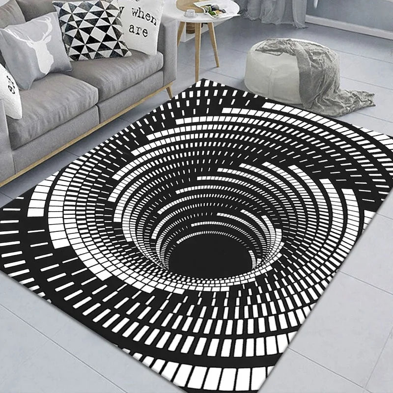 Axyaa 3D Optical Illusion Entrance Carpet: Trippy Living Room Rug for Hallway, Bedroom, Bathroom