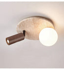 Axyaa Wooden Corridor Entrance Lighting Fixtures - Medieval Style Stone Ceiling Light