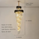 Axyaa Modern Crystal Chandelier for Villa Living Room Staircase Lighting