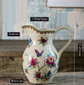Axyaa American Retro Floral Ceramic Vases for Living Room Decor and Handicrafts