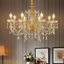 Axyaa Golden Crystal Pendant Lighting for Luxury Living Spaces