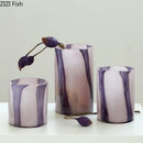 Axyaa Dreamy Purple Glass Vase for Table Decoration and Floral Arrangement