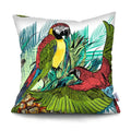Axyaa Tropical Plant Parrot Decorative Pillow Cover - Flowers Sofa Cushion Case