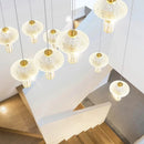 Axyaa Crystal Chandelier Stair Pendant Lamp Living Room Interior Lighting