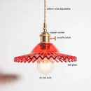 Axyaa Retro Copper Glass LED Pendant Light for Bedroom & Dining Room
