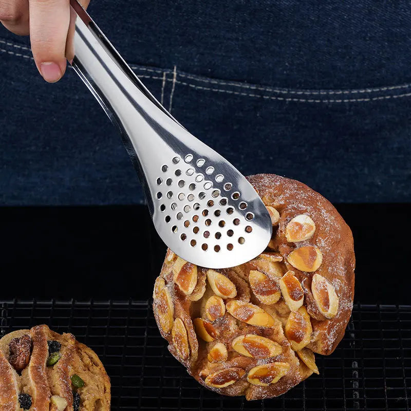 Axyaa Stainless Steel Kitchen Tongs - Nonstick Cooking Tool Clamp