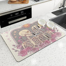 Axyaa Halloween Watercolor Draining Mat - Antiskid & Absorbent
