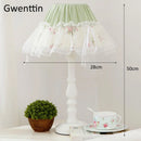 Axyaa Lace Table Lamp Wood Stand Light for Girls' Room Bedside Modern Desk Home Deco