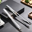 Axyaa Stainless Steel Long Handle Food Tongs - Non-Slip BBQ Steak Kitchen Tool