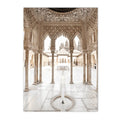 Axyaa Beige Flower Mosque Canvas Print Wall Art - Bohemian Decor for Modern Living