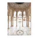Axyaa Beige Flower Mosque Canvas Print Wall Art - Bohemian Decor for Modern Living