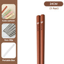 Axyaa Portable Cute Stainless Steel Non Slip Chopsticks With Box - Reusable Sushi Stick