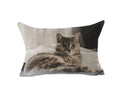 Axyaa Dog & Cat Pattern Linen Cushion Cover for Living Room Decor