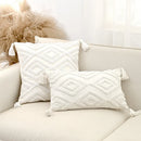 Axyaa Embroidered Bow Flower Sofa Throw Pillowcase Tufted Love Cushion Covers